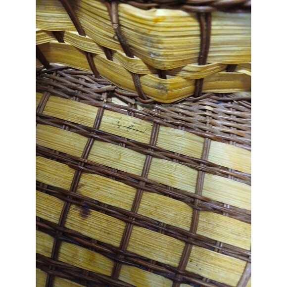 Nesting Heart Shape Wicker Rattan Baskets Brown 4 Stacking Two Tone See Photos - Picture 7 of 7